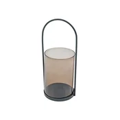 Svečenik CHIMNEY steklo z ročajem strojno izdelan d10x27cm