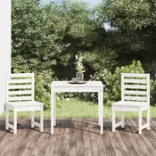 3-dijelni vrtni bistro set bijeli od masivne borovine