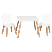 FreeON stol in mizica athena z dvema stolčkoma white