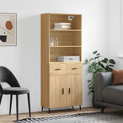Greatstore Visoka komoda sonoma hrast 69,5x34x180 cm inženirski les
