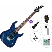 Ibanez GRX70QA-TBB Standard SET Transparent Blue Burst Elektricna gitara