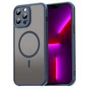 Hibridni ovitek HaloFrost II MagSafe za iPhone 13 Pro Max - navy blue