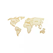 Wallxpert Zidna dekoracija World Map In The Stripes, 120x65cm, Zlatne boje