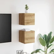 Vidaxl vidaXL Stenske TV omarice, 2 kosa, Artisan hrast, 30,5 x 30 x 30 cm