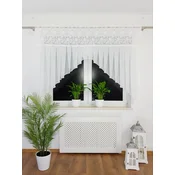 shumee Že izdelana zavesa 200x150 cm iz markizete in voila s cvetličnim vezenjem