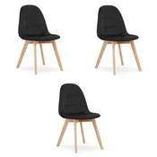 Brandless Stol BORA - črni žamet x 3, (22044528)