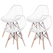 Skandi 25-KS008SET Set trpezarijskih plastičnih stolica 4 kom bela