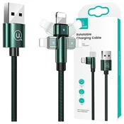 USAMS USAMS VRTLJIV BRIDED KABEL U60 2A ZA LIGHTNING GREEN 1M ZA IPHONE, (21980367)