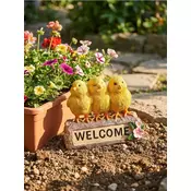 Sinsay - Samostojeca baštenska dekoracija sa natpisom „Welcome“ - žuto