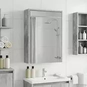 vidaXL Kopalniška ogledalna omara Betonsko siva 43 x 16 x 62.5 cm