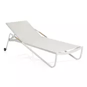 Kettler KETTLER DIAMOND aluminijska ležaljka s tikovim naslonima, bijelo/krem 200 cm