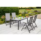 Gardenson VRTNA GARNITURA TRIVERO aluminij barve grafita, siva