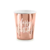 PartyDeco Kozarci - Vse najboljše, roza-zlati 260 ml