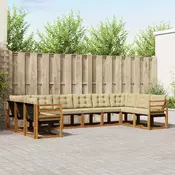 Set vanjskih sofa 10 kom. Prirodna i bež