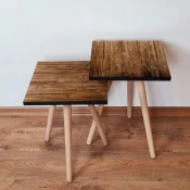 Hanah Home 2SHP123 Pomocni stocic, 2 komada, Braon