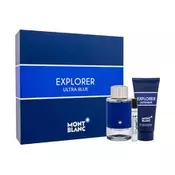 Mont blanc Explorer gift set Ultra Blue eau de parfum 100 ml, miniature eau de parfum 7.5 ml and shower gel