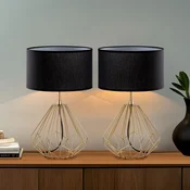 Opviq Set Stonih lampi Diamond-S-710, 25x25x43 cm, IP20, 2 komada, Zlatno-crne boje
