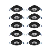 Eglo 300192 - SET 10x LED vgradna stropna svetilka GEDREZ LED/4,9 W/230 V, premer 9 cm, črna