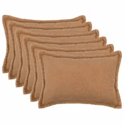 vidaXL Prevleka za blazino 6 pcs HOUTEN Bež 40 x 60 cm Bouclé