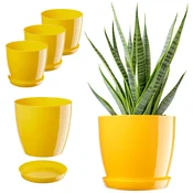 KADAX Cvetlični lonec s stojalom, 20 cm, rumena plastika, 3 kosi