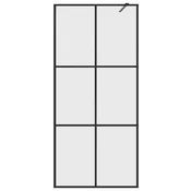 vidaXL Pregrada za tuš s prozornim ESG steklom 80×195 cm črna