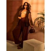 Sinsay - Wide leg pantalone - braon