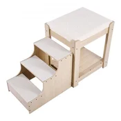 VEVOR Postelja za hišne ljubljenčke z lestvijo 1200x500x650 mm bež