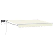 Ručna zlačivna tenda s LED diodama Krema i bijela 2,5 x 2 m