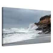 shumee Platno Val, ki se razbija ob pečino 120x80 cm