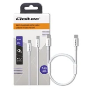 Qoltec USB 2.0 kabel tipa C | USB 2.0 tipa C 60 W | QC 3.0 | PD | 1,5 m | bel