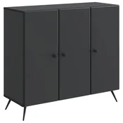 Vidaxl Strani šal Črna 89 x 34,5 x 80 cm Inženirski les