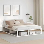 shumee vidaXL Posteljni okvir brez vzmetnice bel 160x200 cm jeklo