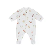 Chicco Pajac/bodi svetlo rjava/temno oranžna/bela