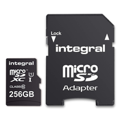 INTEGRAL spominska kartica + SD adapter 256GB MICRO SDXC