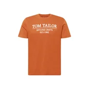 TOM TAILOR Majica  rjasto rjava / bela