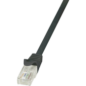 LogiLink RJ45 mrežni kabel CAT 5e U/UTP [1x RJ45 utikač - 1x RJ45 utikač] 0.50 m crni zaštićeni Log