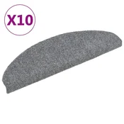 Vidaxl Preproge za stopnice, samolepilne, 10 kosov, 65 x 21 x 4 cm, svetlo sive, polkrožne, velike