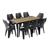 Parker Velik set vrtnega pohištva 8+1 pepel-grafit