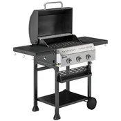 Homestar Plinski žar 3 gorilniki BBQ voziček 123x57x102 cm črn