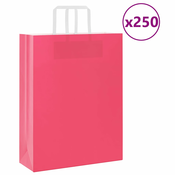 Papirnate vrecice 250 kom s ruckama ružicaste 32x12x42 cm