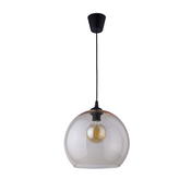 TK Lighting Visoka svetilka Cubus, jantar, steklo, O 30 cm, E27 - Dnevna soba / jedilnica - Sodobni - črna, jantar