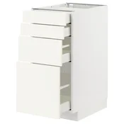 METOD / MAXIMERA Podni element 4 fronta/4 fioke, bela/Vallstena bela, 40x60 cm