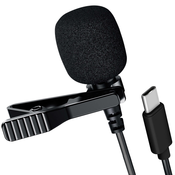 LINQ Lavalier mikrofon za pametni telefon z zmanjševanjem šuma, vticem USB-C in vrtljivim za 360°, LinQ - ČRN, (20731594)