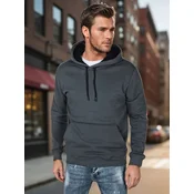 Bluza męska basic z kapturem ciemnoszara Dstreet