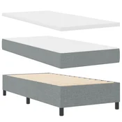 Krevet s opruga kutije Svjetlosiva 90 x 190 cm tkanina