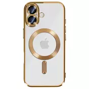 AVIZAR Ovitek za iPhone 17, združljiv z MagSafe, s kromiranim robom, Zlata, (5000189284)