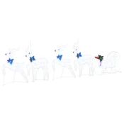 LED Rijecni jeleni 5 pcs Bijelo tkanina
