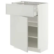 METOD / MAXIMERA Podni element s ladicom/vratima, bijela/Aspudden svijetlo siva, 60x37 cm