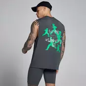MP moška majica brez rokavov Velocity Graphic bombaž modal - temno siva/zelena - M