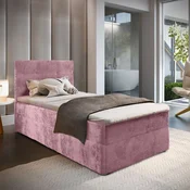 PROMOCIJA Tapecirani krevet boxspring GLORIEN VELVET 90x200 cm ružicasta II. klasa